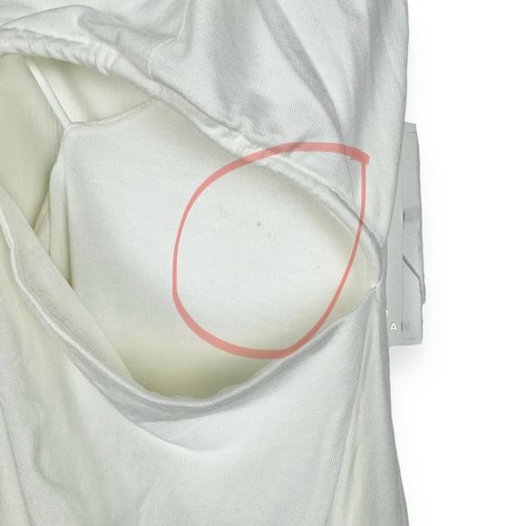 Good American Cutout Keyhole Midi Dress Size 4 XL White Knit Bodycon - Picture 7 of 15